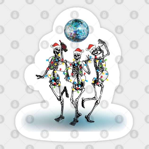 Disco Dancing Skeleton Sticker by piksimp